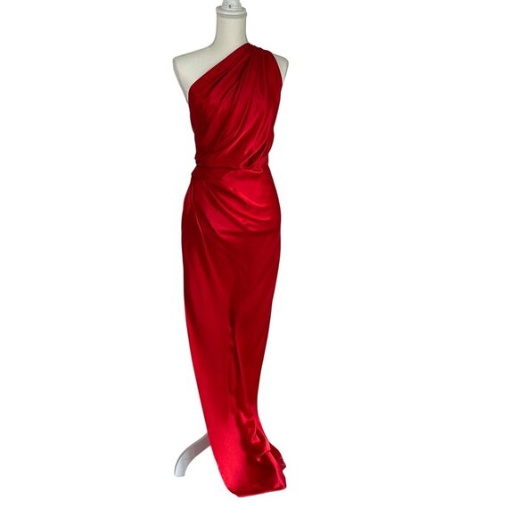 The Sei for FWRD Womens Drape Gown in Scarlet 10 New Long Maxi Formal Dress - Picture 5 of 16